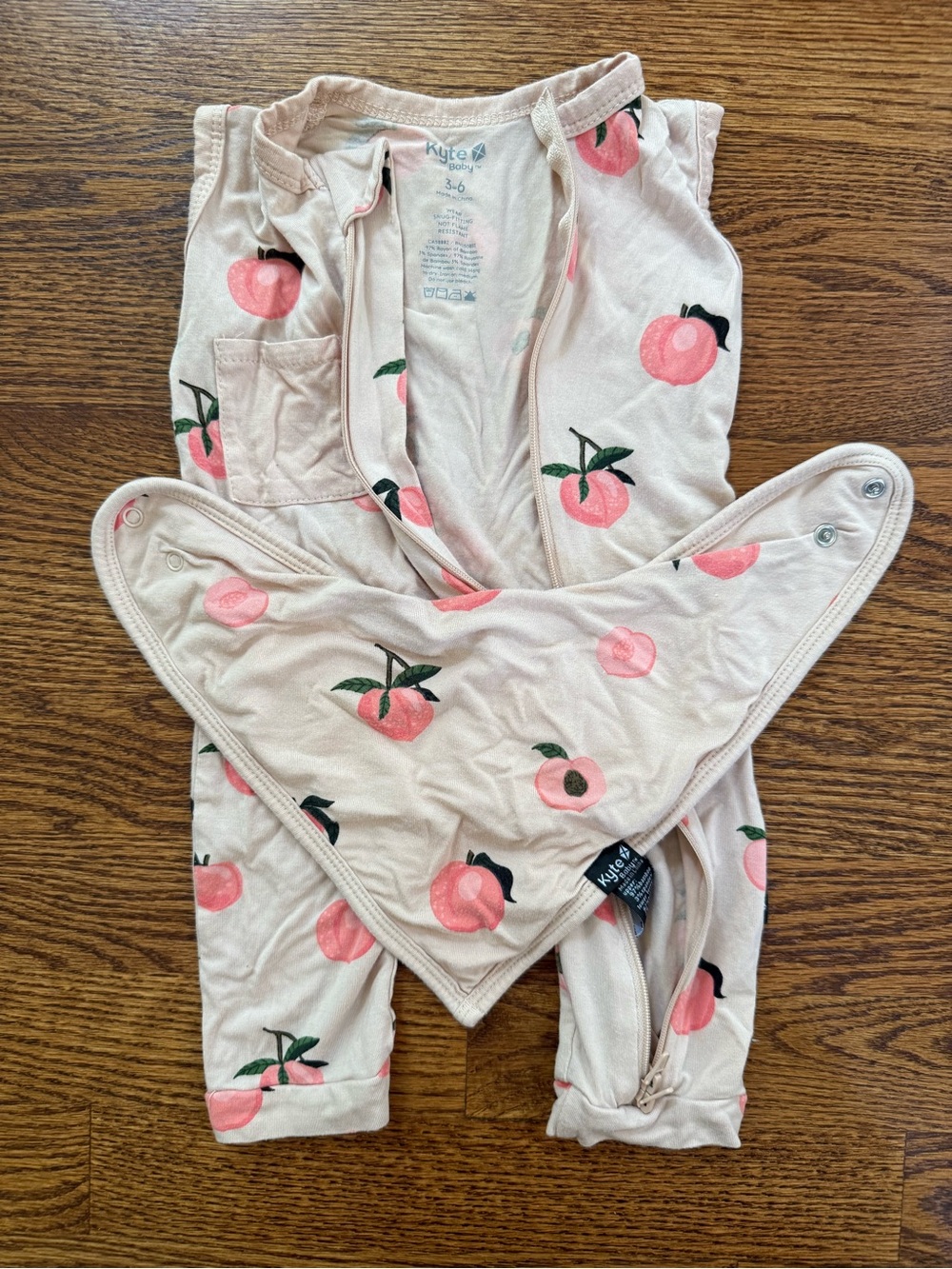 Kyte BABY Pink Peach-Print Footie One-Piece